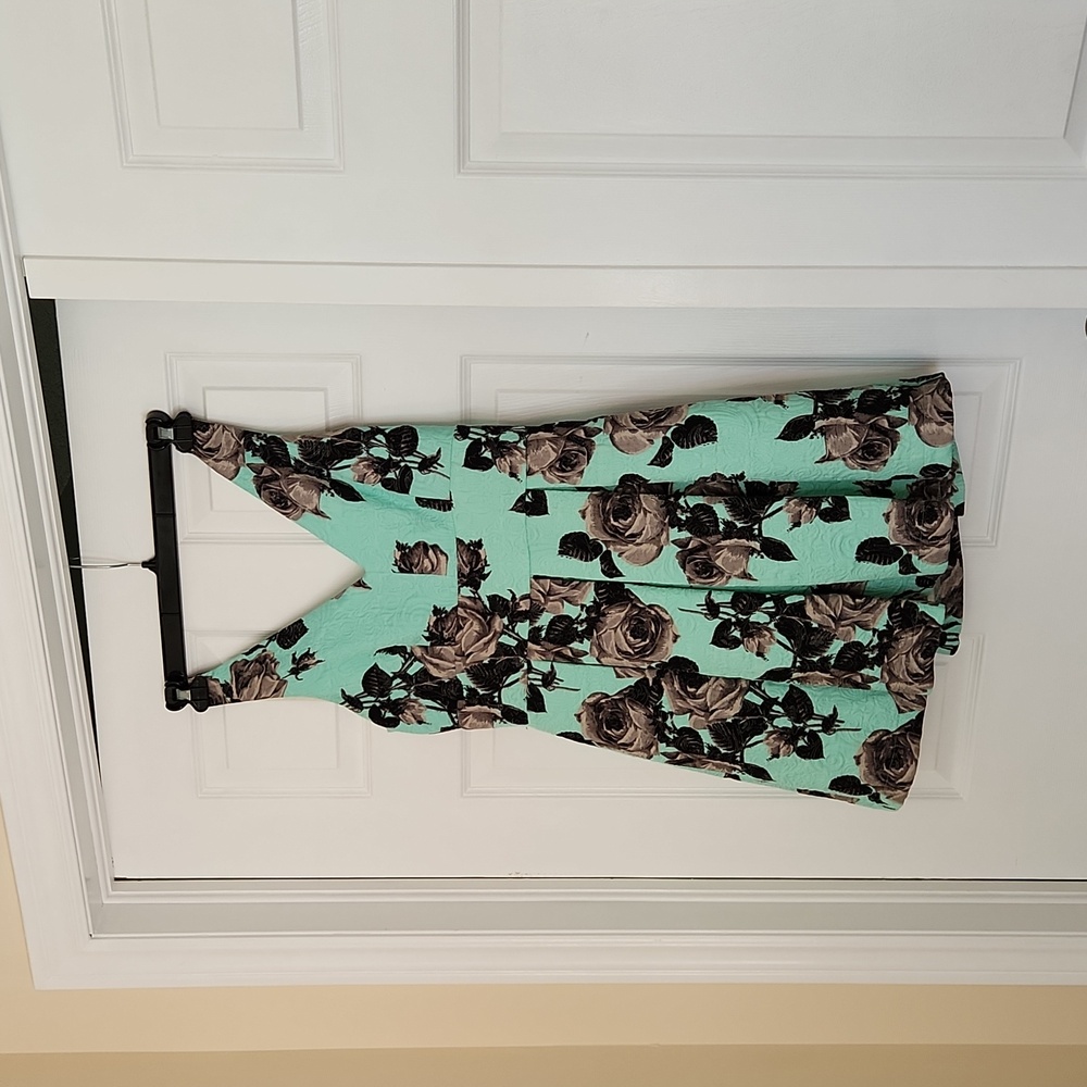 Topshop Mint Floral Fit and Flare Size 12